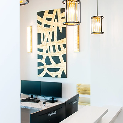 Prizm Dental Office Reception II Reception area at Prizm Dental & Veneers in Gilbert